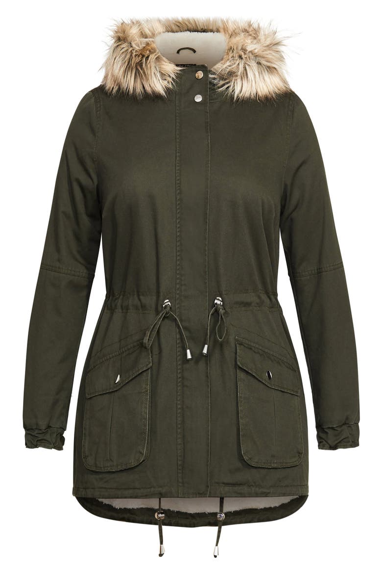 Explorer Parka with Faux Shearling Lining, Alternate, color, KHAKI