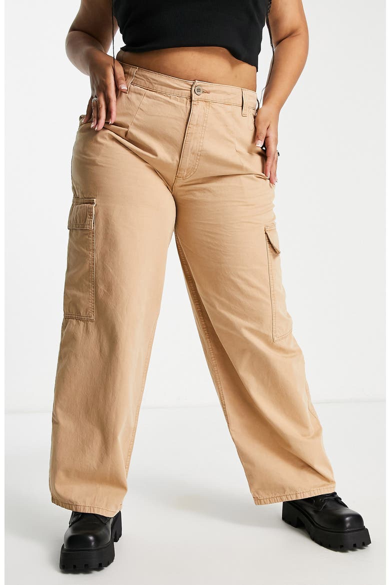 Curve Oversize Cargo Trousers, Main, color, BROWN