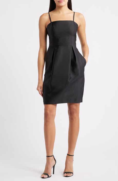 Eliza J Satin Twill Cocktail Dress