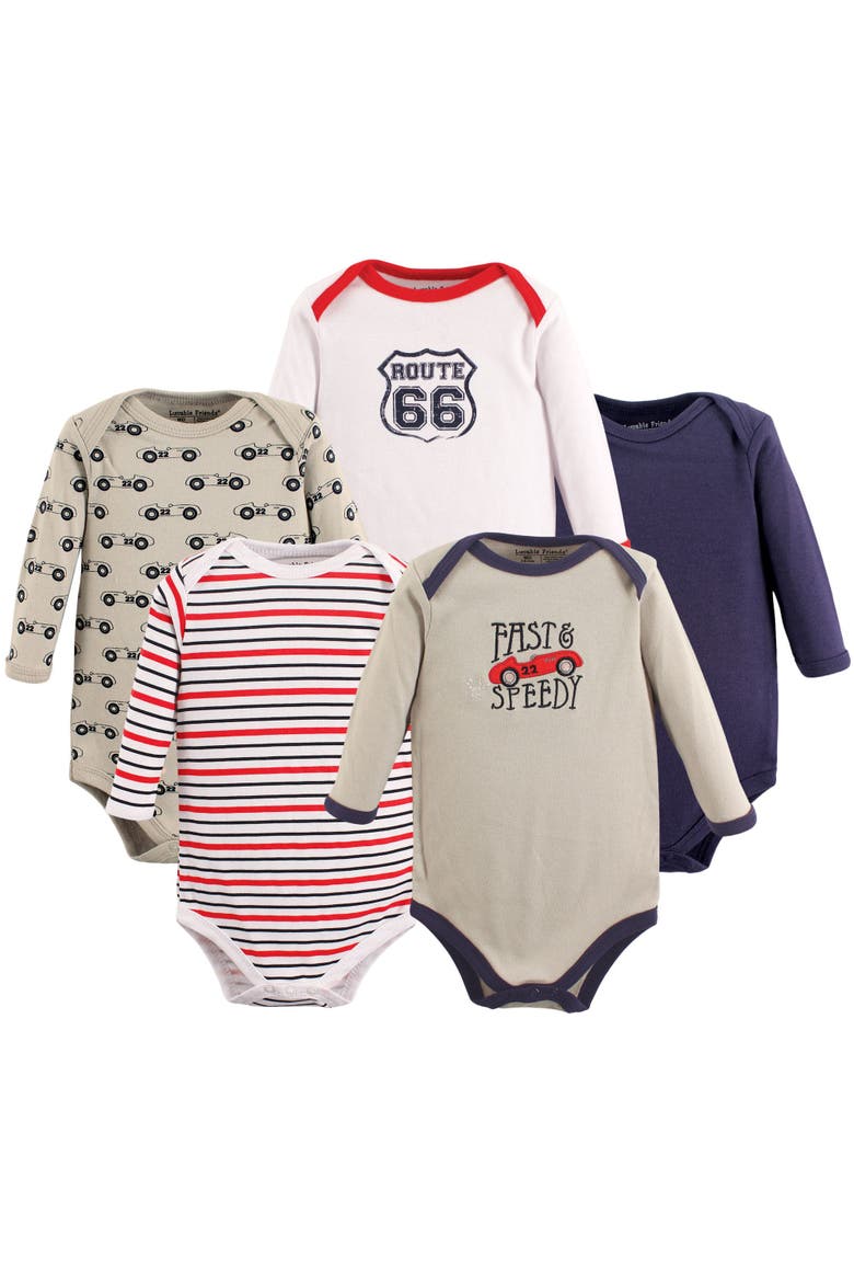 Cotton Long-Sleeve Bodysuits, Main, color, Speedy