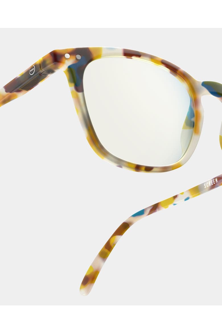 #E 49mm Trapeze Screen Glasses, Alternate, color, Blue Tortoise
