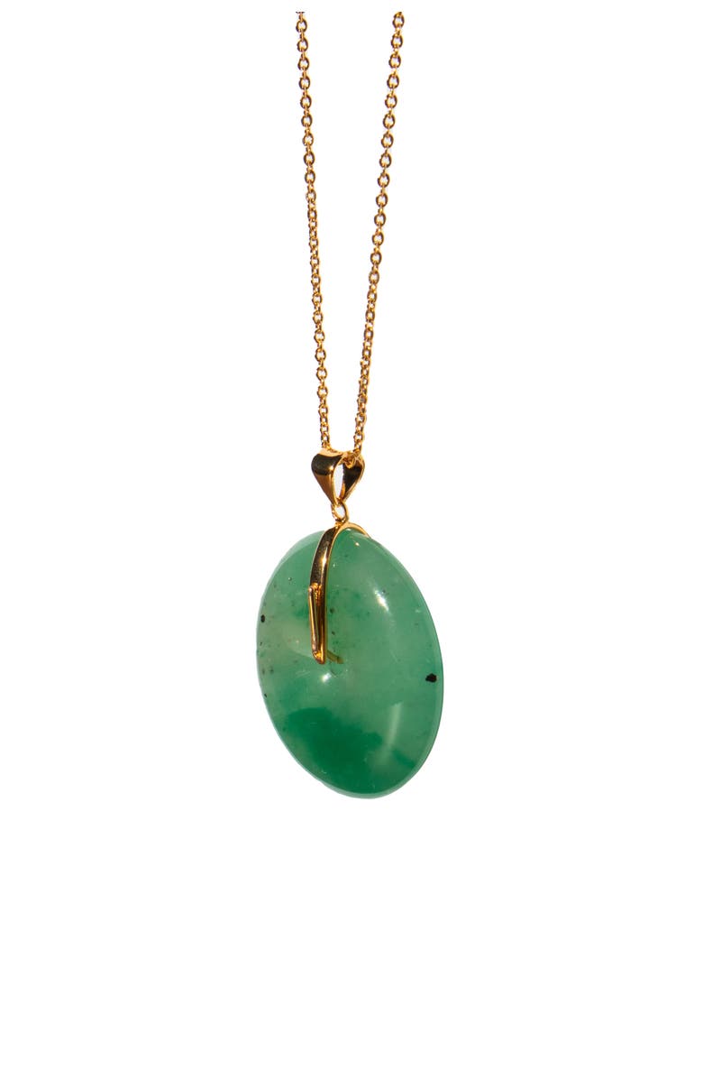 seree Oro Jade Stone Pendant Necklace, Alternate, color, Green