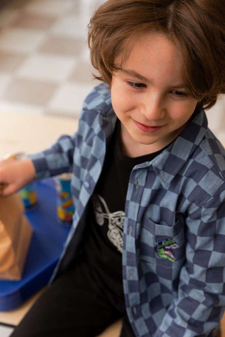 Long Sleeve Motorcycle Crew Neck Cotton T-Shirt, Alternate, color, Black, Blue and Green