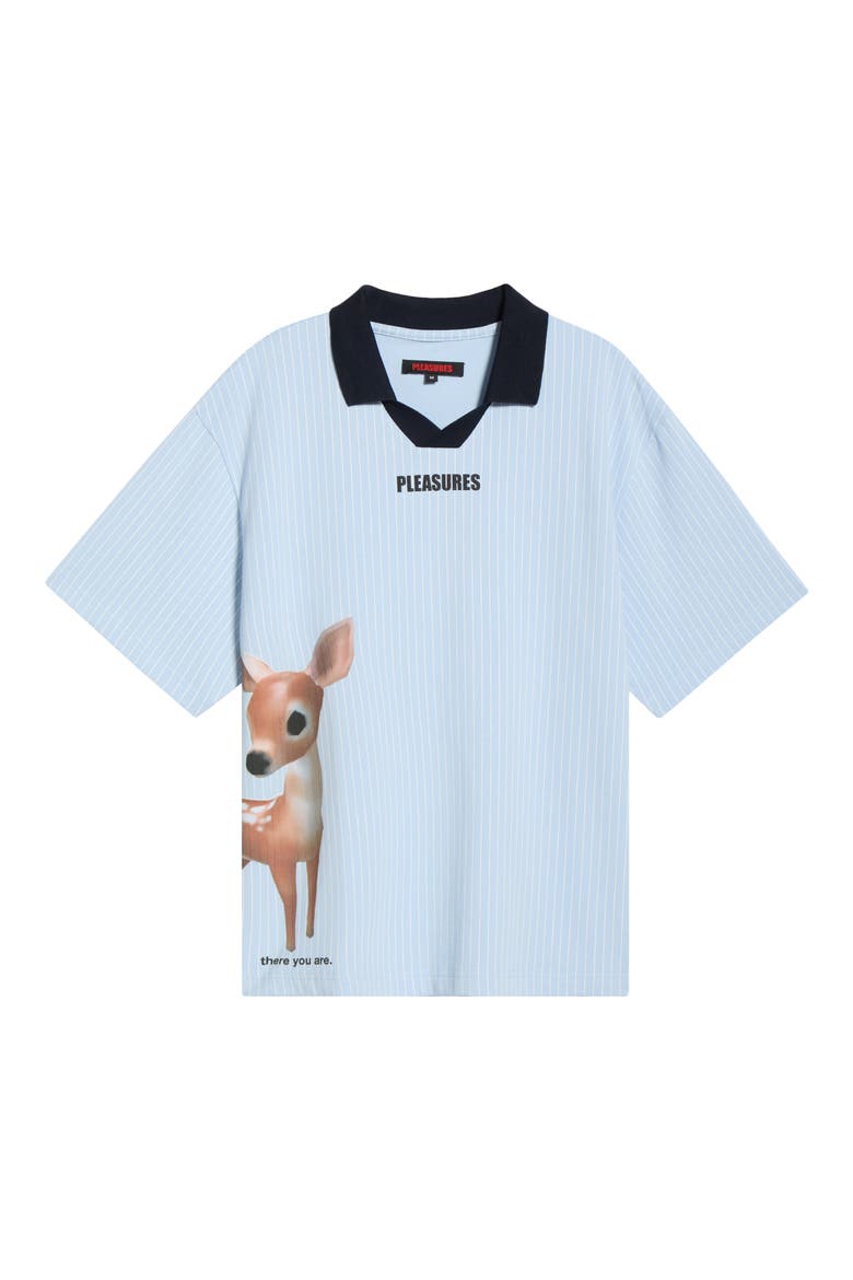 Pet Pinstripe Graphic Cotton Polo, Alternate, color, BLUE