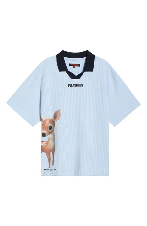 Pet Pinstripe Graphic Cotton Polo