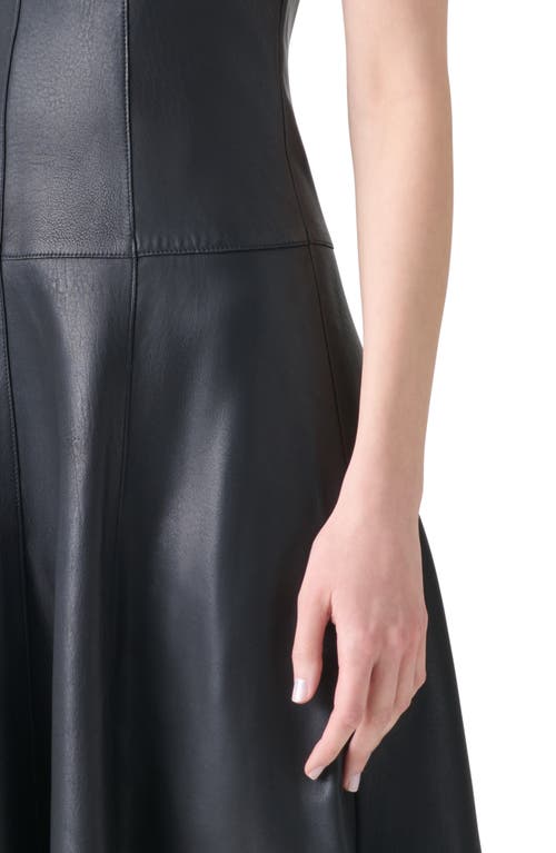 Akris Lambskin Leather Ballet Midi Dress