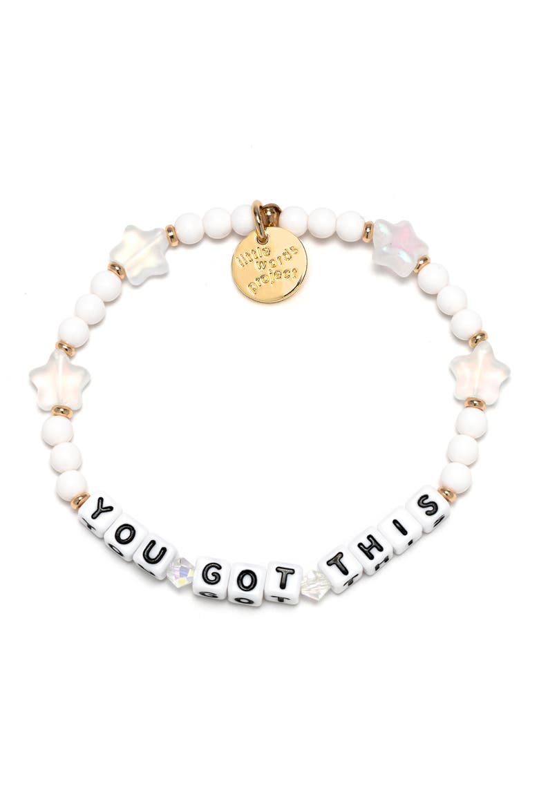 You Got This Stargaze Beaded Stretch Bracelet, Main, color, WHITE