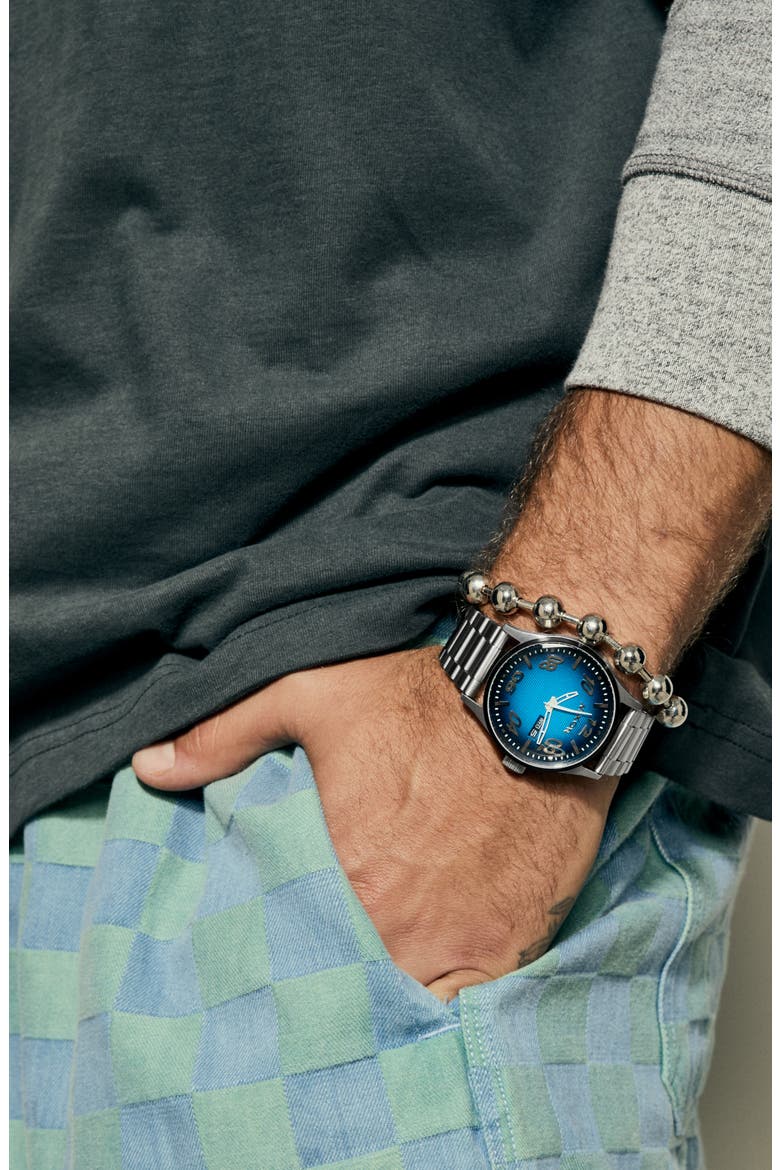 The Sentry Fisheye Bracelet Watch, 42mm, Alternate, color, FISHEYE / SILVER / POLAR BLUE