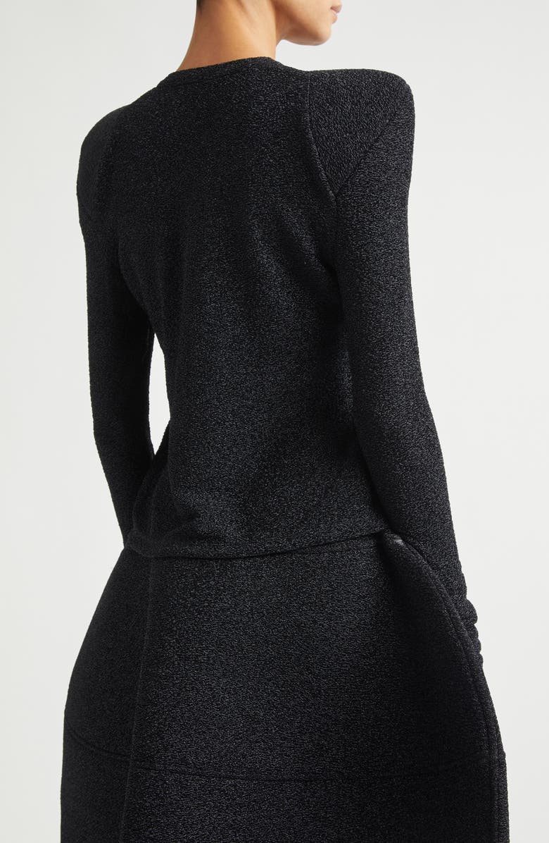 MELITTA BAUMEISTER Foamy Shoulder Glitter Cardigan, Alternate, color, Glitter Black