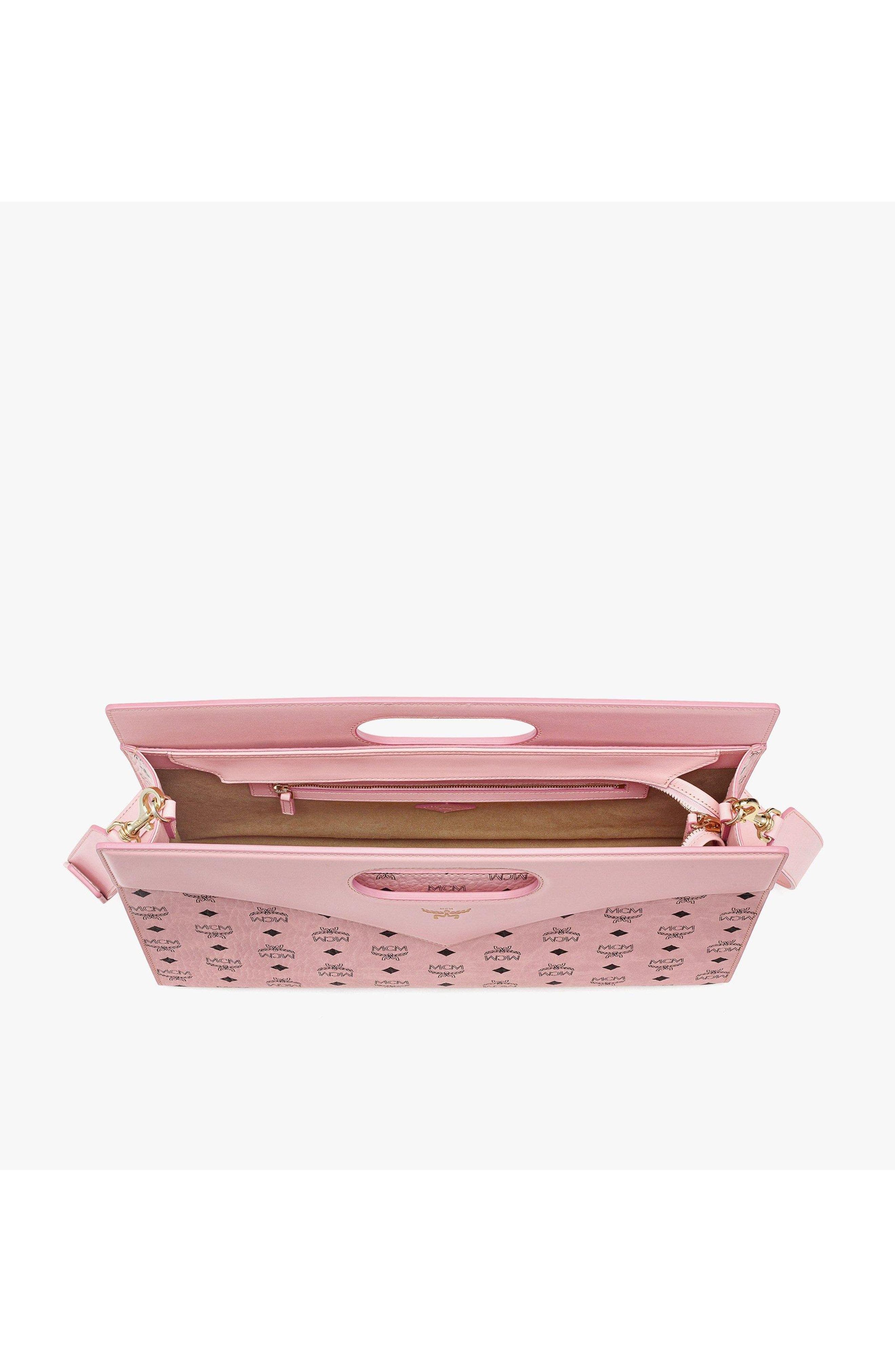 MCM Diamond Bag in Visetos Leather Mix, Alternate, color, Soft Pink