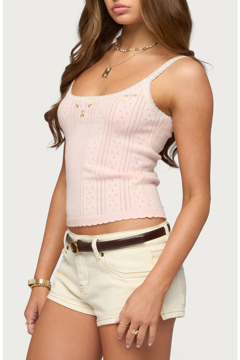 Rosaliee Pointelle Tank, Alternate, color, PINK