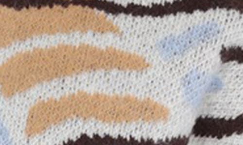 Rain And Rose Abstract Jacquard Knit Cardigan In Multi