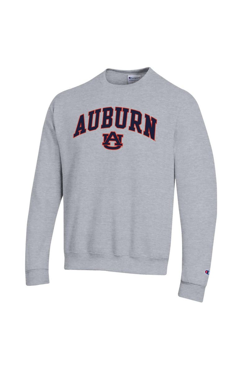 Champion Men's Champion  Heather Gray Auburn Tigers Basic Arch Fleece Pullover Sweatshirt, Alternate, color, Heather Gray