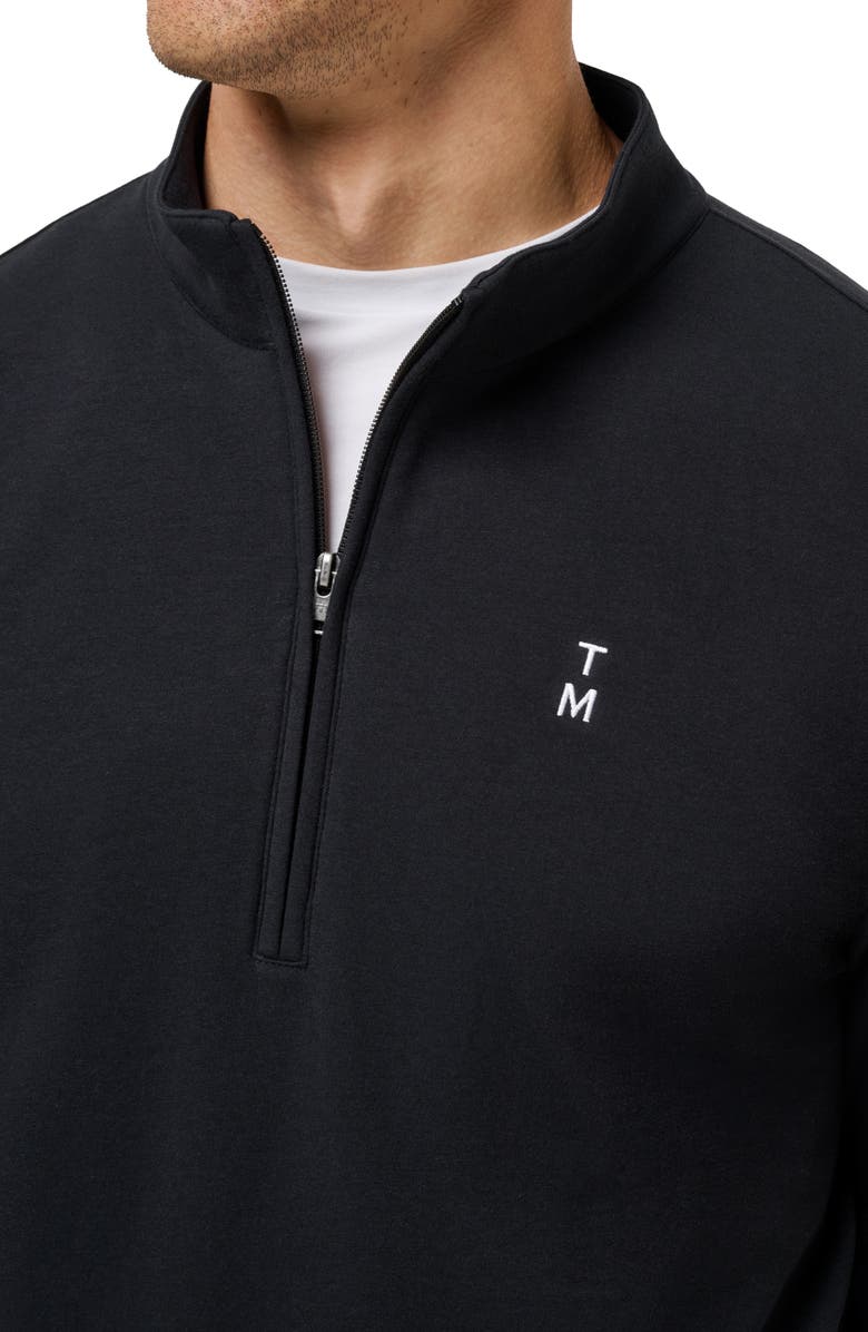 TravisMathew Happier Hour Quarter Zip Top, Alternate, color, Black