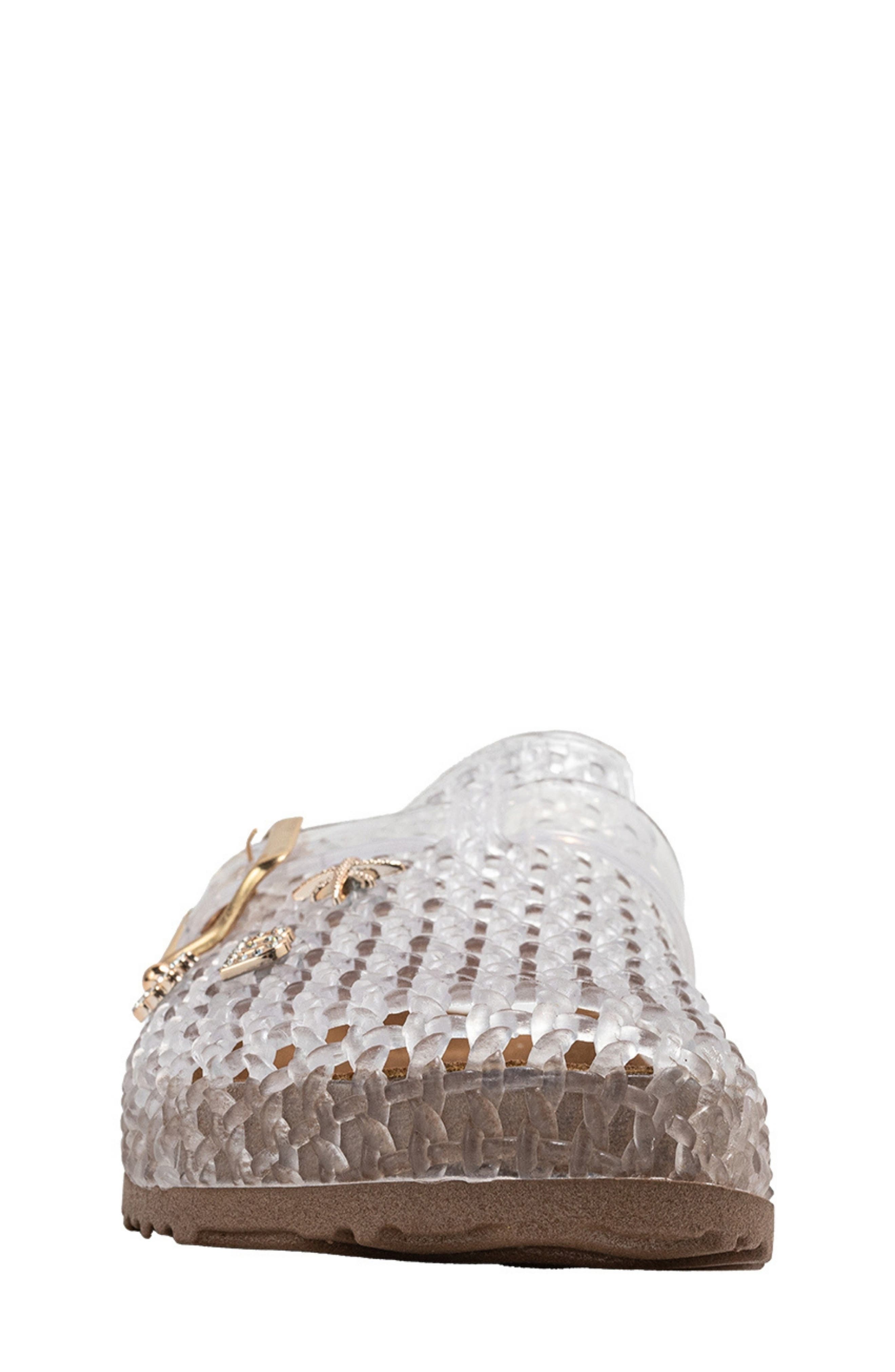 bebe Twinkle Footbed Clog, Alternate, color, Clear