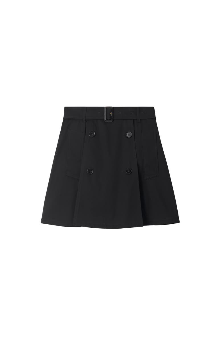 Burberry Gabardine Trench Mini Skirt, Alternate, color, Black