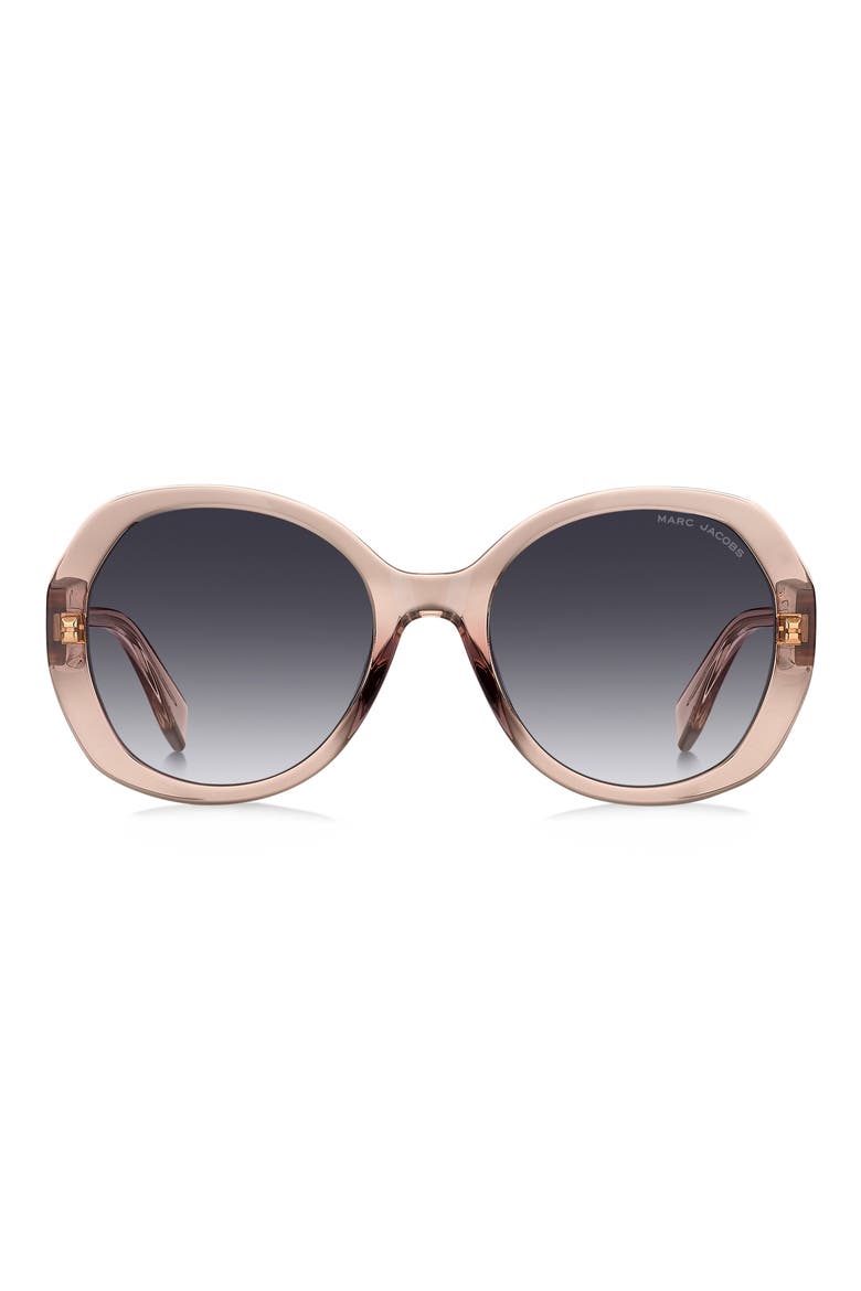 55mm Gradient Oval Sunglasses, Main, color, NUDE/ DARK GREY SF