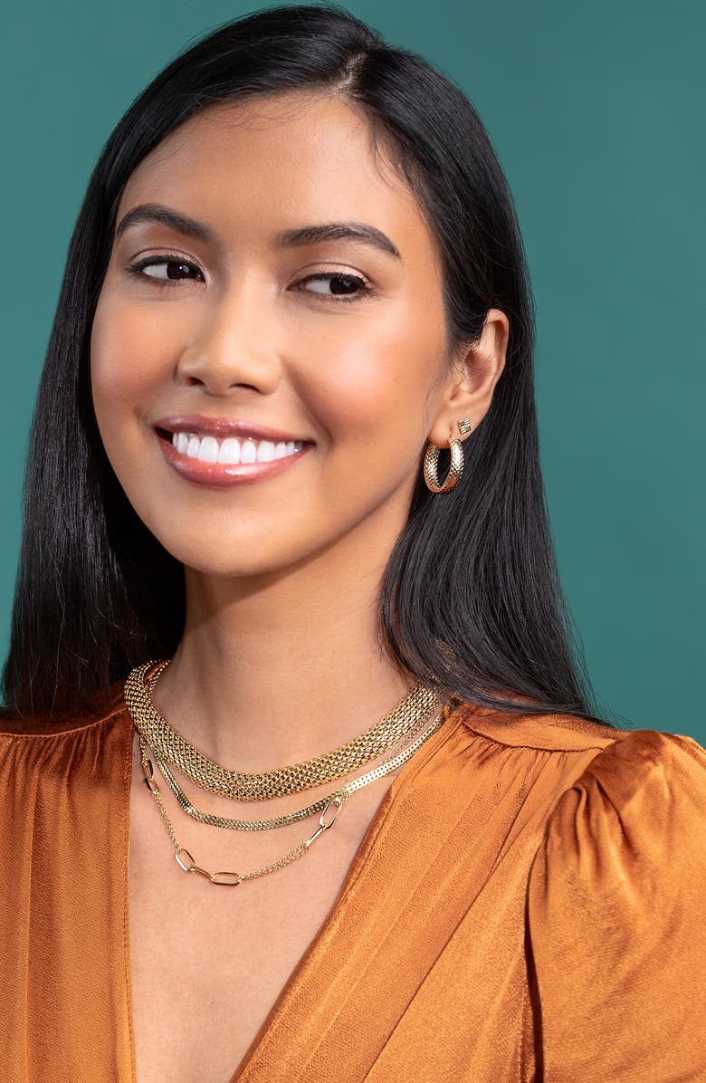 Bony Levy 14K Gold Textured Hoop Earrings, Alternate, color,