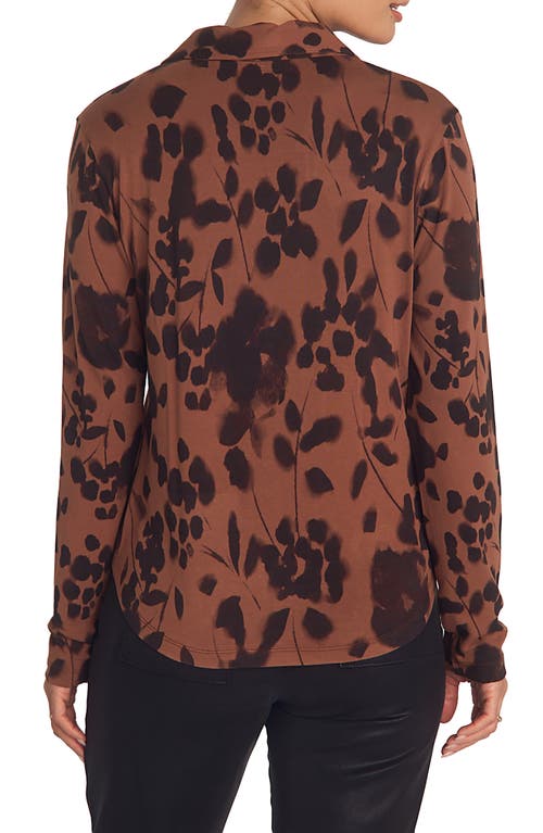 Bella Dahl Button Up Knit Top In Brown
