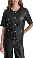 DKNY Jeans Short Sleeve Faux Leather Jacket