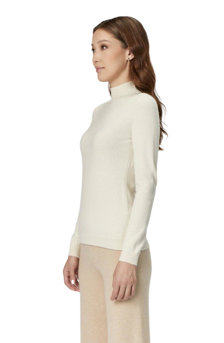 GOBI Mongolian Cashmere Cashmere Mock Neck Sweater, Alternate, color, Off White