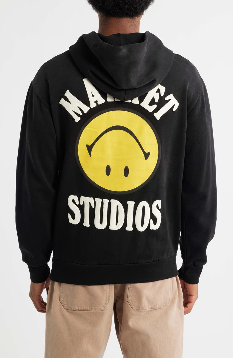 MARKET SMILEY<sup>®</sup> Upside Down Lockup Hoodie, Alternate, color, Jet Black