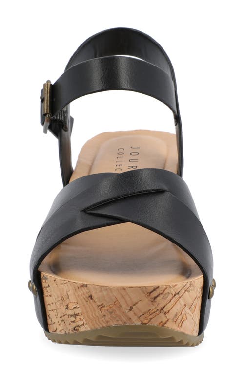 Journee Collection Platform Sandal In Black