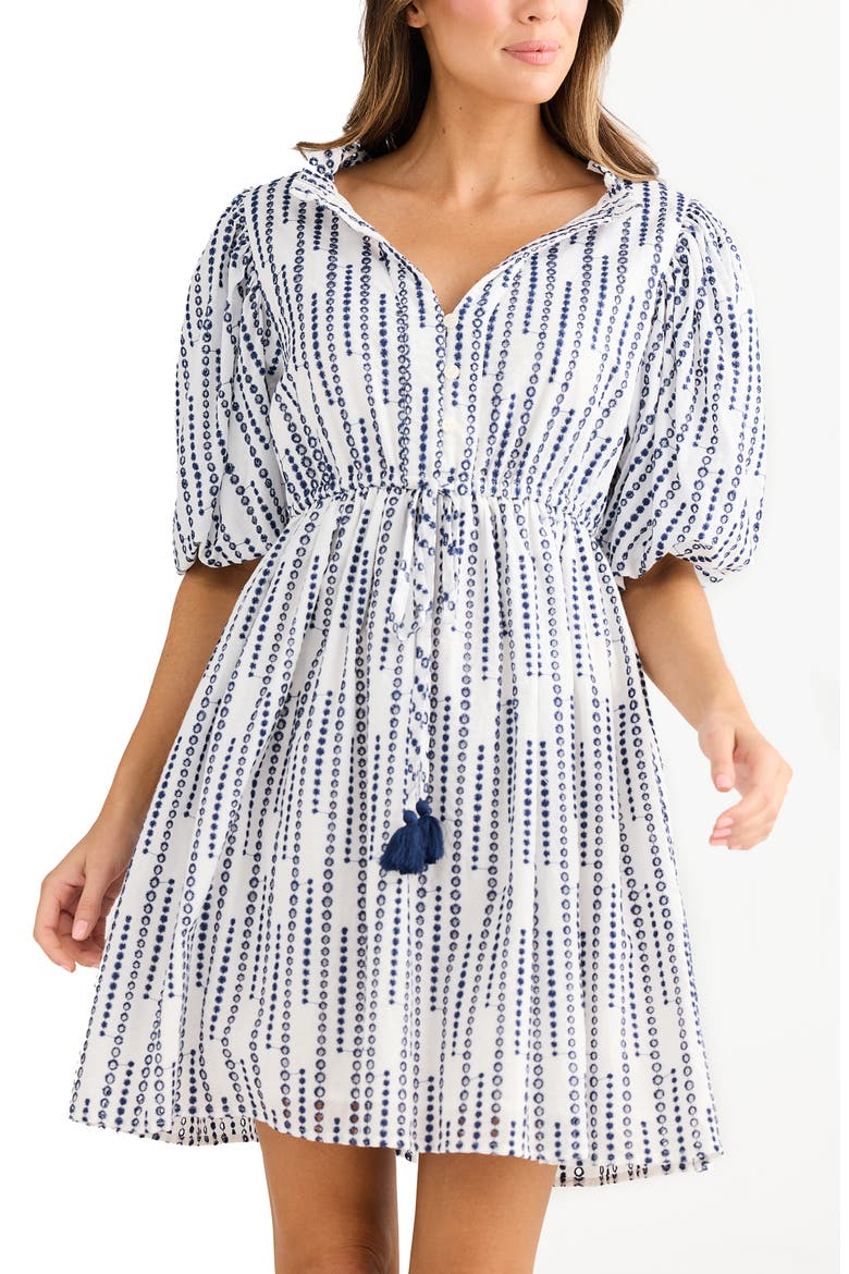 Island Time Vertical Dot Print Shirtdress, Alternate, color, SEA BUBBLE