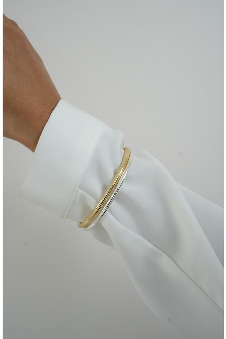 Two-Tone Bangle Set, Alternate, color, GOLD/ SILVER