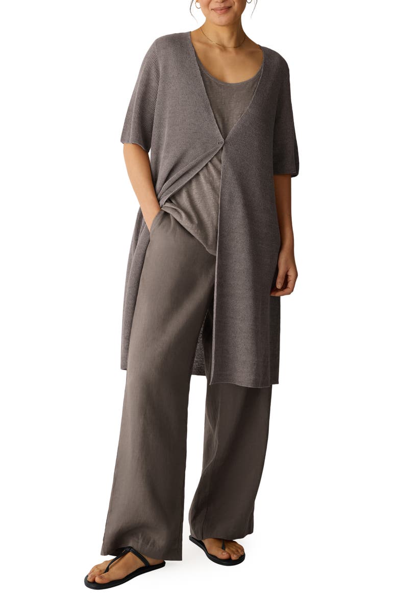 Organic Linen Cardigan, Main, color, WALNUT