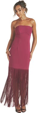Six Stories Fringe Bandeau Maxi Dress