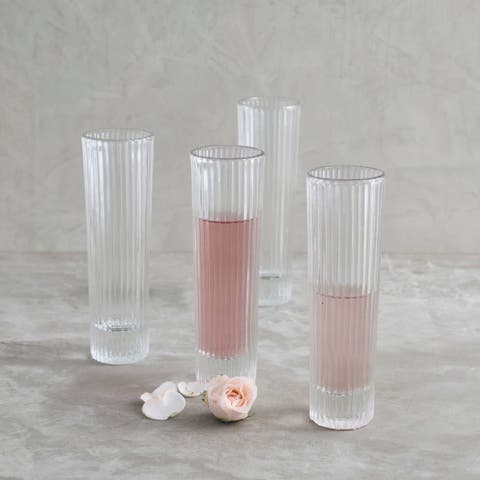 Clear Champagne Glasses - Set of 4