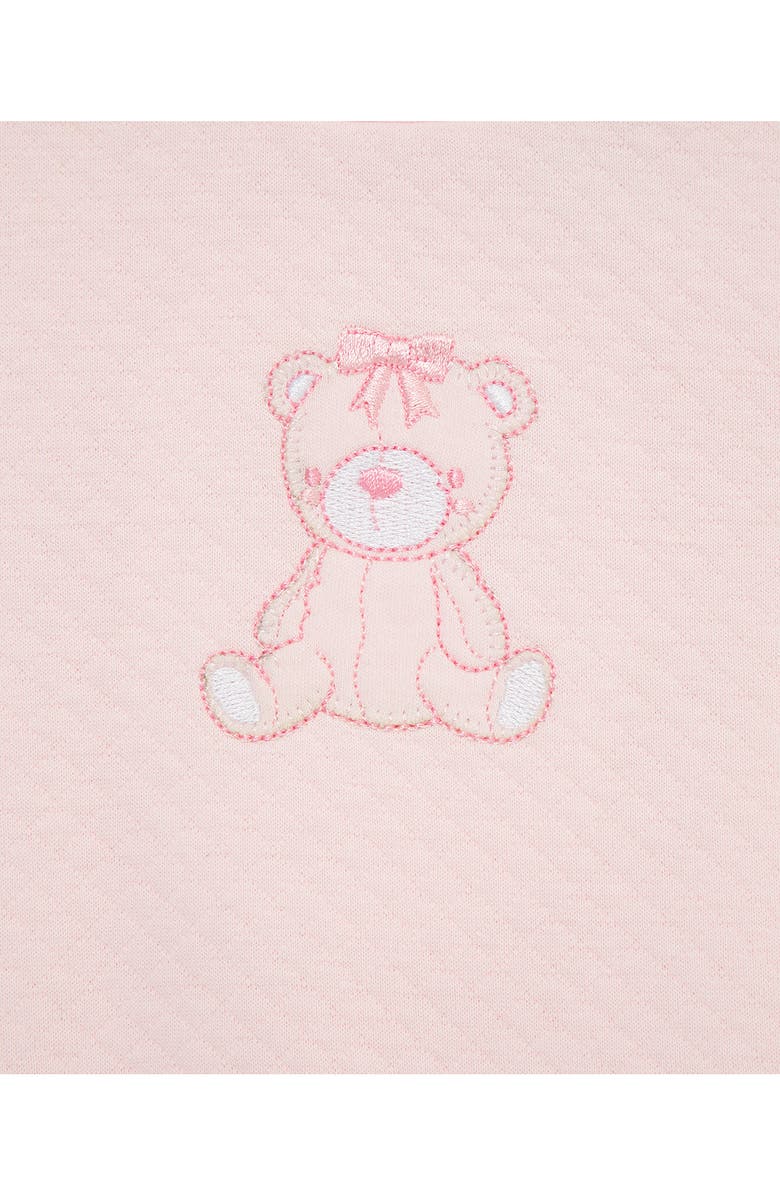 Little Me Bear Quilt Sweatshirt, Pants & Hat Set, Alternate, color, Pink
