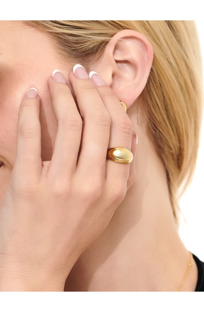 DEVATA Contour-lined Dome Ring in Gold Plated Sterling Silver, Alternate, color, Yellow Gold