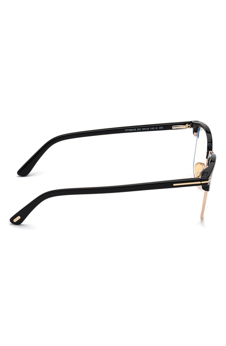 TOM FORD 54mm Blue Light Blocking Glasses & Clip-On Sunglasses, Alternate, color,