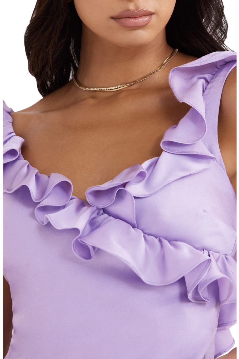 Tink Ruffle Satin Minidress, Alternate, color, ORCHID