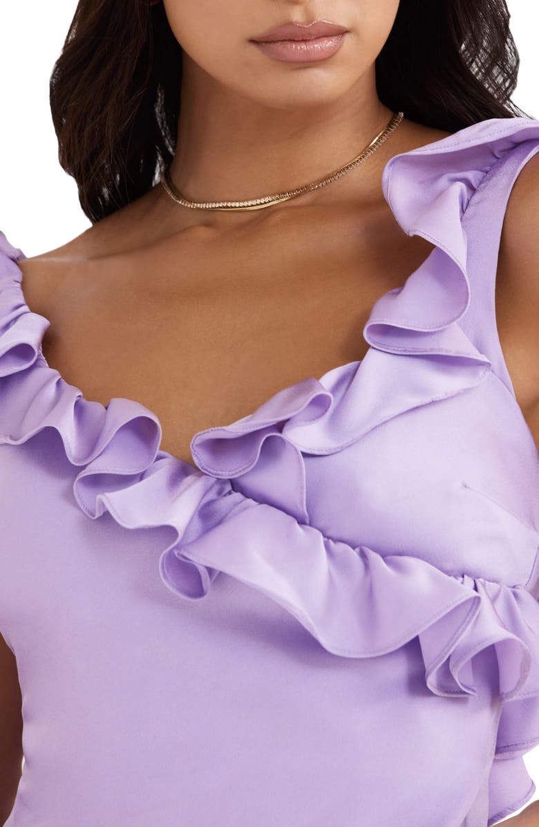 HOUSE OF CB Tink Ruffle Satin Minidress, Alternate, color, 