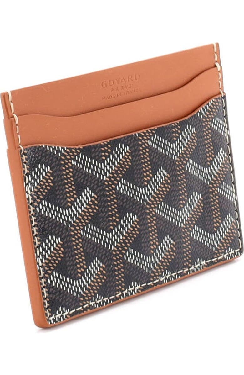 Pre-Owned Goyard Saint Sulpice Card Holder Coated Canvas, Alternate, color, Black
