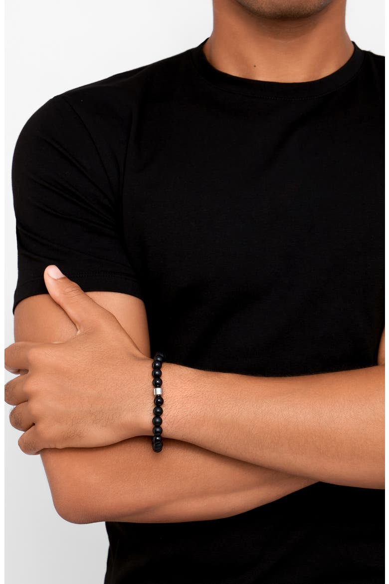Onyx Beaded Bracelet, Alternate, color, BLACK