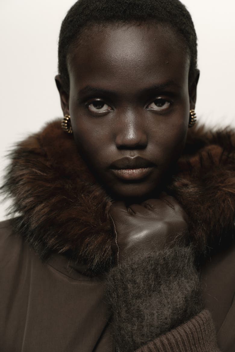Padded Jacket, Alternate, color, Dark brown
