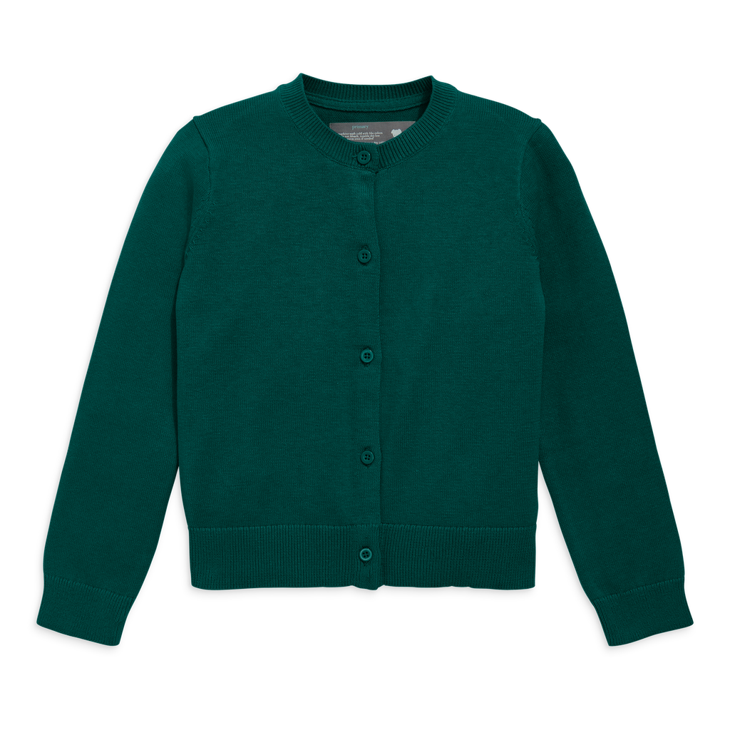 Primary Kids Cotton Cardigan In Green