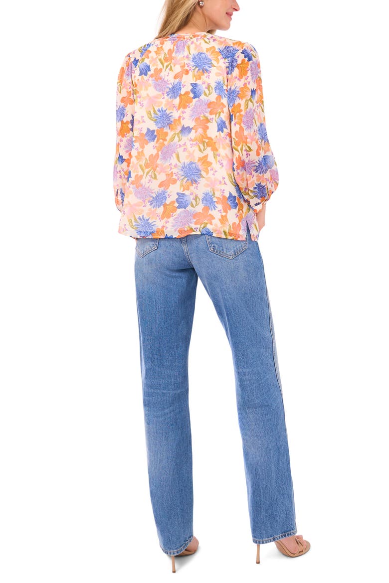Floral Peasant Top, Alternate, color, SOFT CREAM