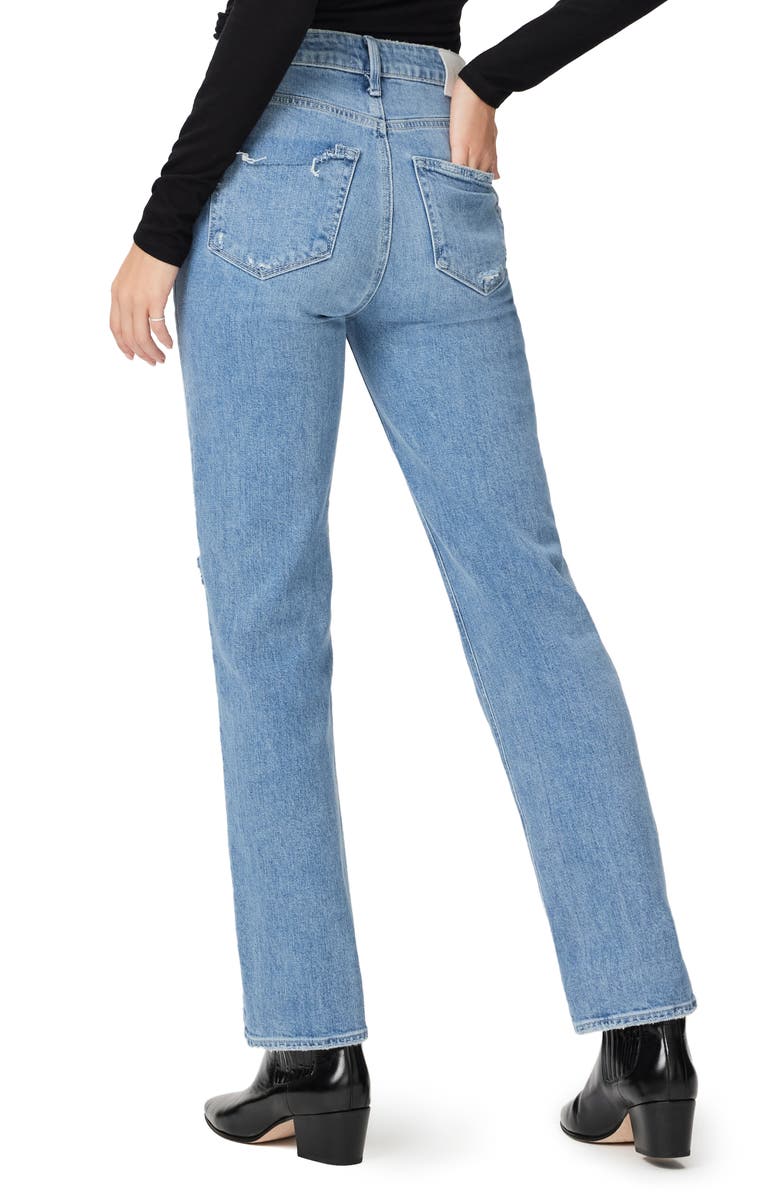 PAIGE Stella Distressed Straight Leg Jeans, Alternate, color, 