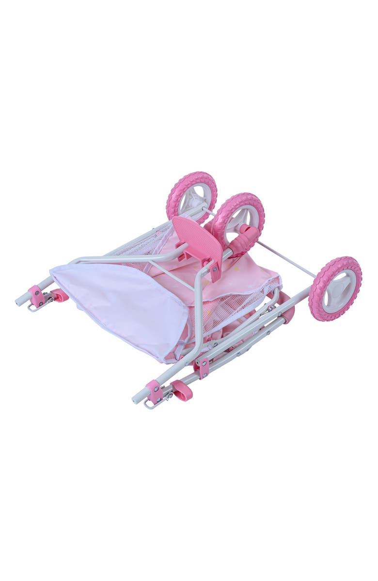 Teamson Kids Olivia's Little World Twinkle Star Princess Collection Twin Doll Stroller, Alternate, color, Pink