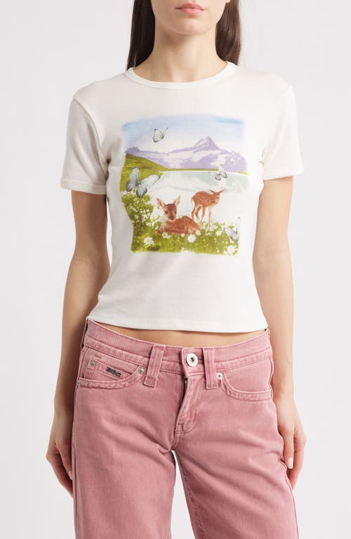 Shop Vinyl Icons Deer Lake Graphic Baby Tee In Marshmallow