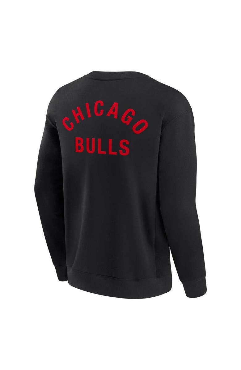 Fanatics Signature Unisex Fanatics Signature Black Chicago Bulls Super Soft Pullover Crew Sweatshirt, Alternate, color, Black