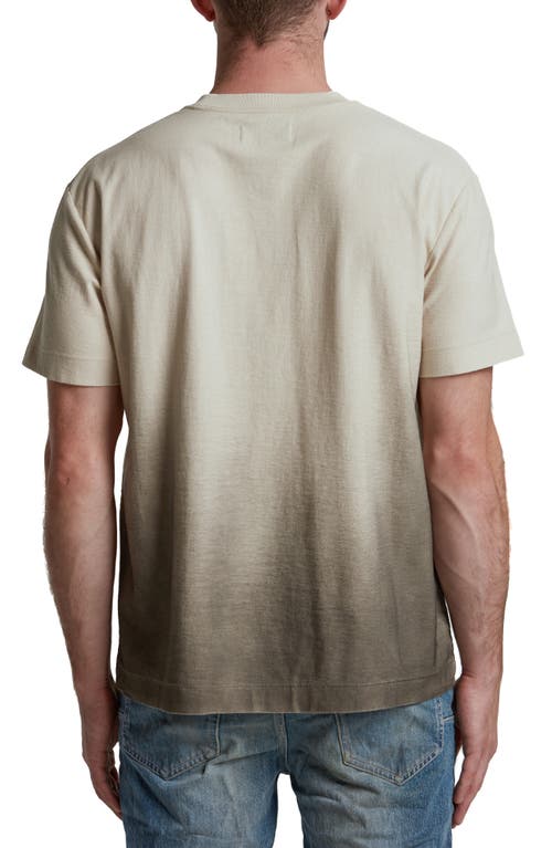 Purple Brand Beige Crewneck T-shirt With Logo Print On The Front And Faded Effect In Cotton Man
