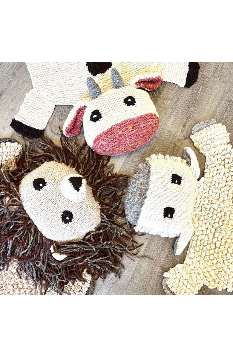Finn + Emma Organic Wool Play Mat + Nursery Rug | Cow, Alternate, color, White