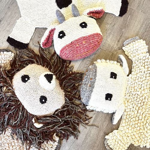 Finn & Emma Finn + Emma Organic Wool Play Mat + Nursery Rug | Cow In White