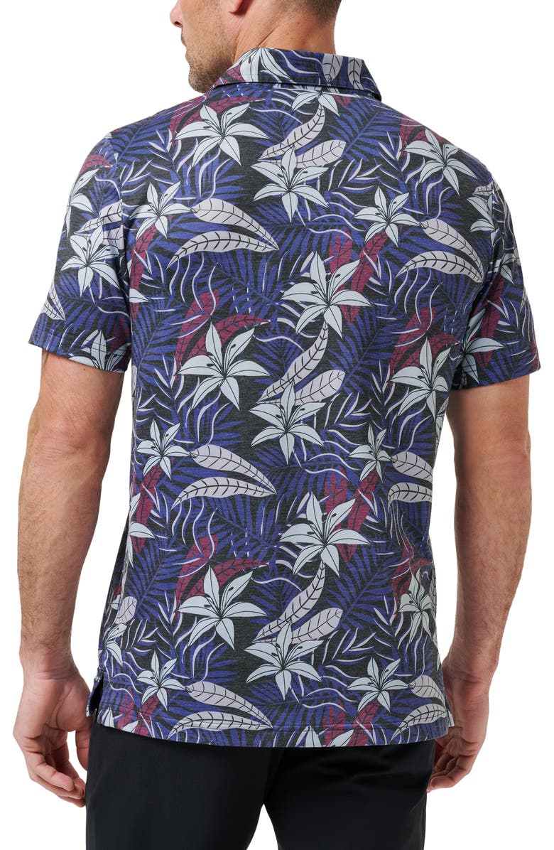 TravisMathew Featherweight Tropical Piqué Polo, Alternate, color, Black/ Blue